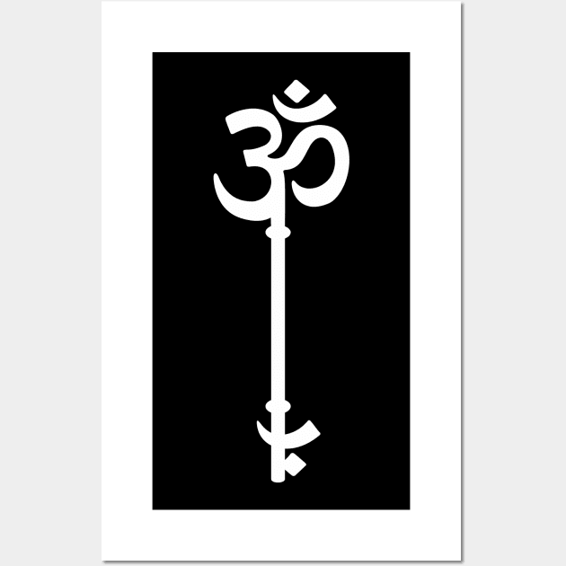 Om Meditation Key (WHITE) Wall Art by XOOXOO